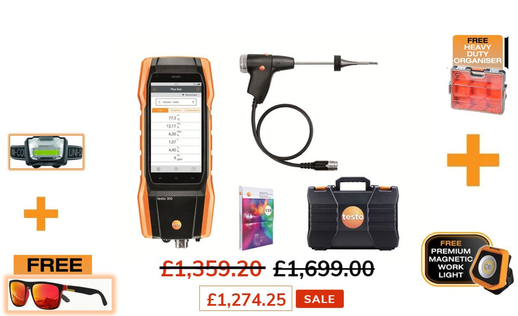 testo 300 LL Flue Gas Analyser- Longlife Standard Kit