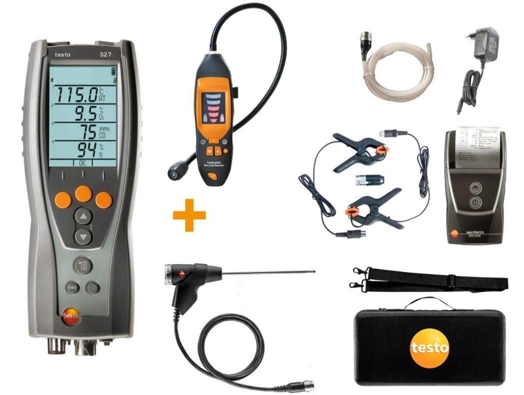 testo 327 - Flue Gas Analyser (advanced kit + gas leak detector)