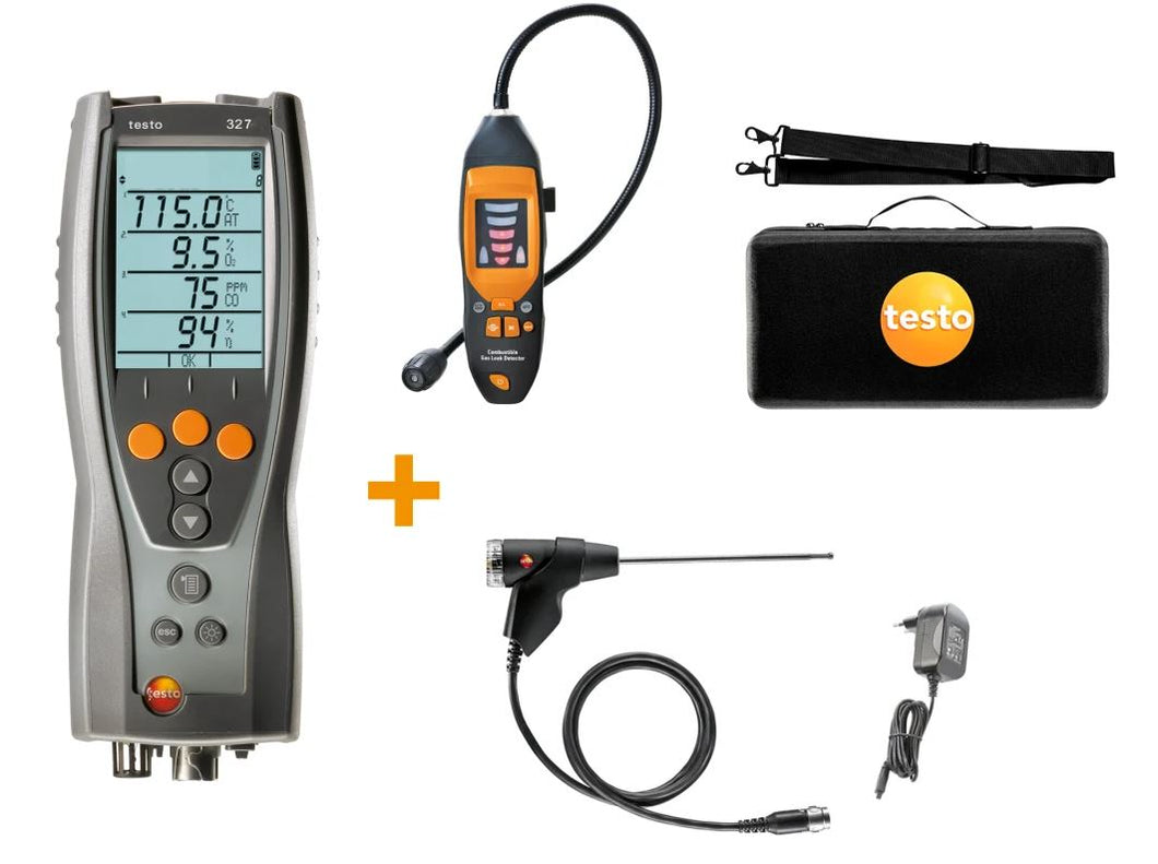 testo 327-1 Flue Gas Analyser Standard Kit  (Standard Kit + gas leak detector)
