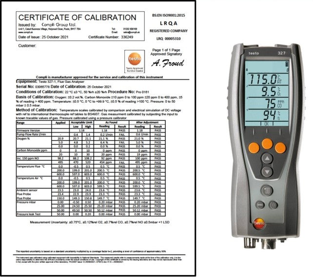 testo 327-1 Service and Calibration with Delivery & Return